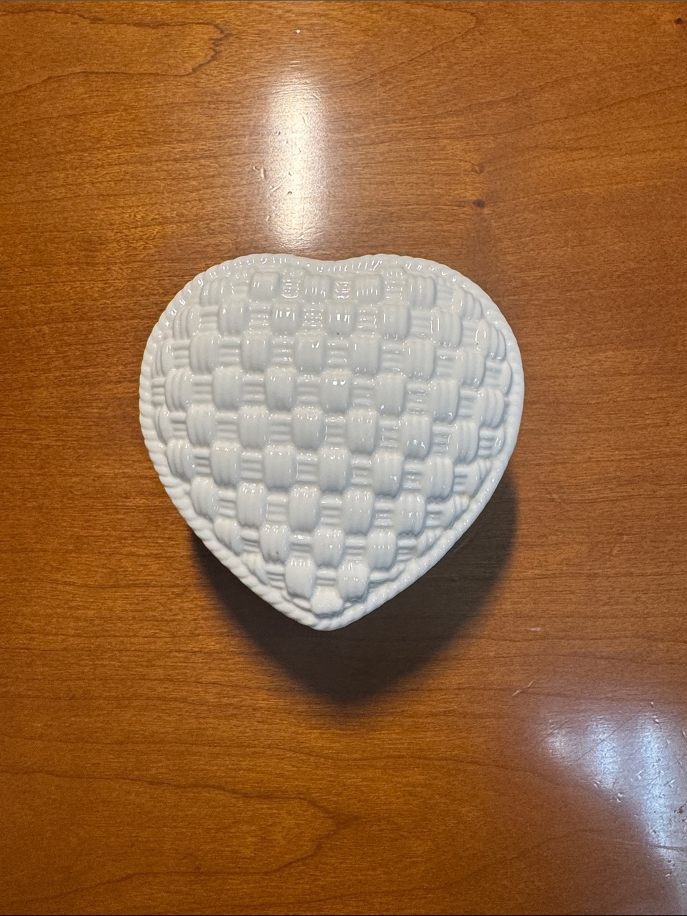 Vintage Sybil Connolly for Tiffany & Co. Basketweave Heart Trinket Box